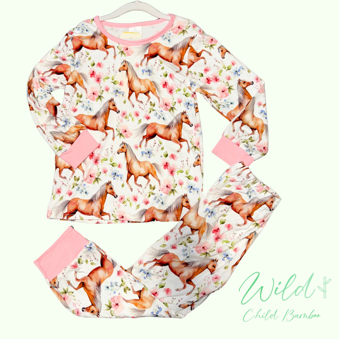 Pink horses 2 piece