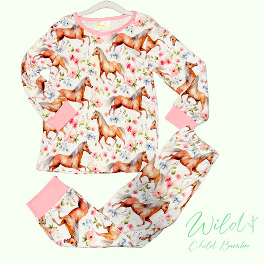 Pink horses 2 piece
