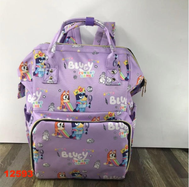 Blue dog purple bag