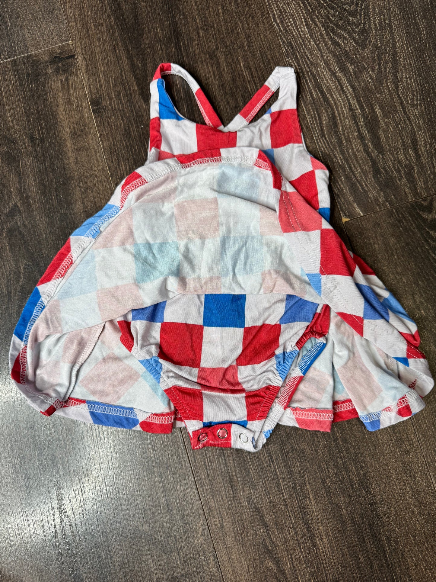 Red white blue romper dress
