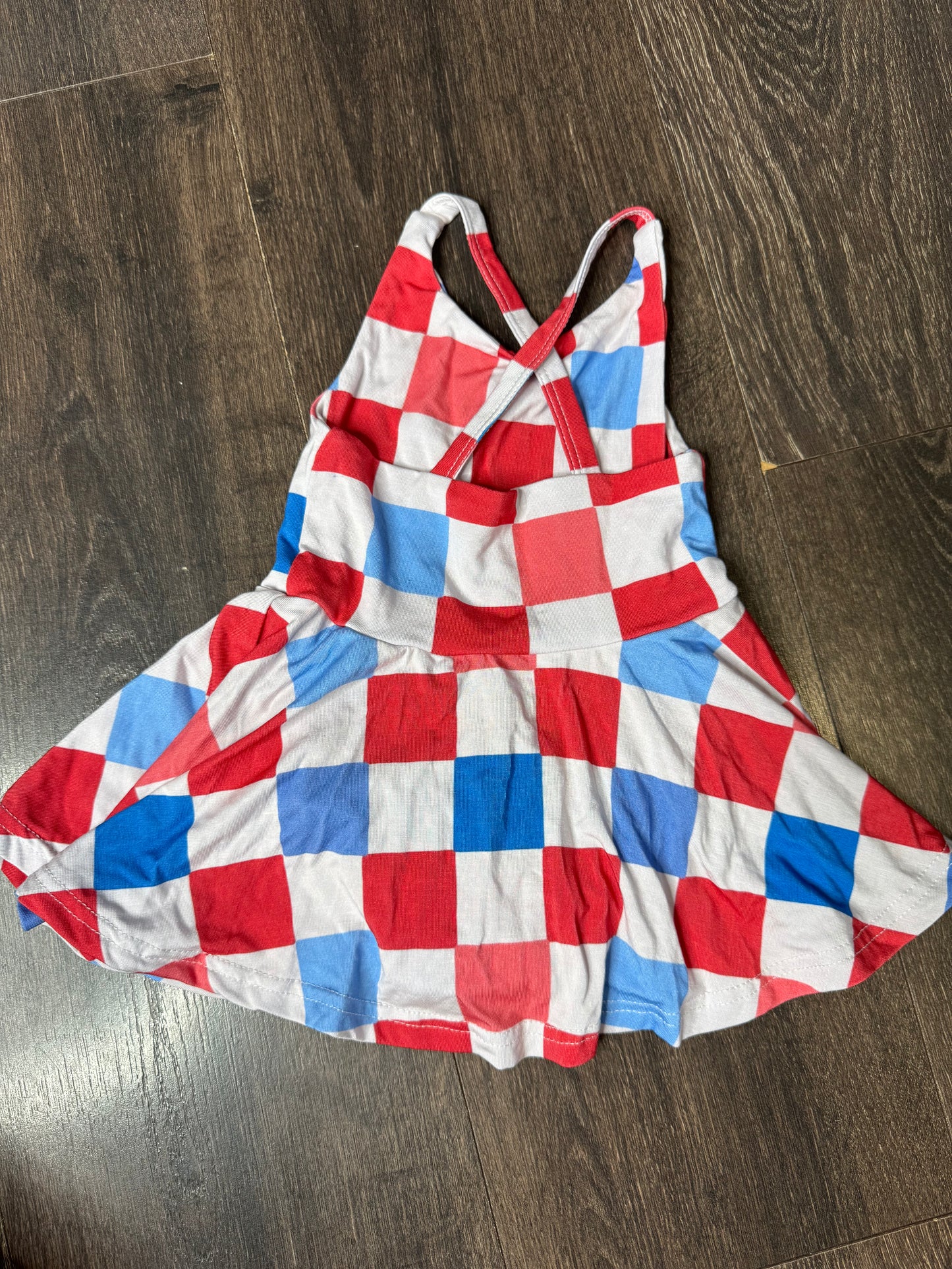 Red white blue romper dress