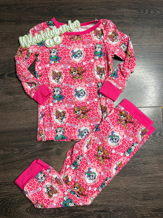 Pink Pups Long Sleeve 2 Piece