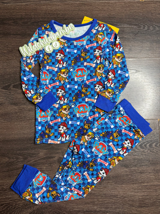 Blue Pups Long Sleeve 2 Piece