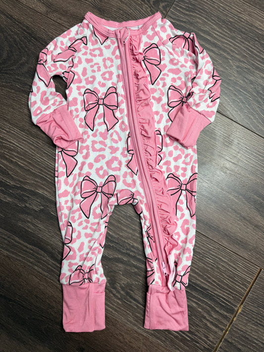 Pink Bows Ruffle Sleeper
