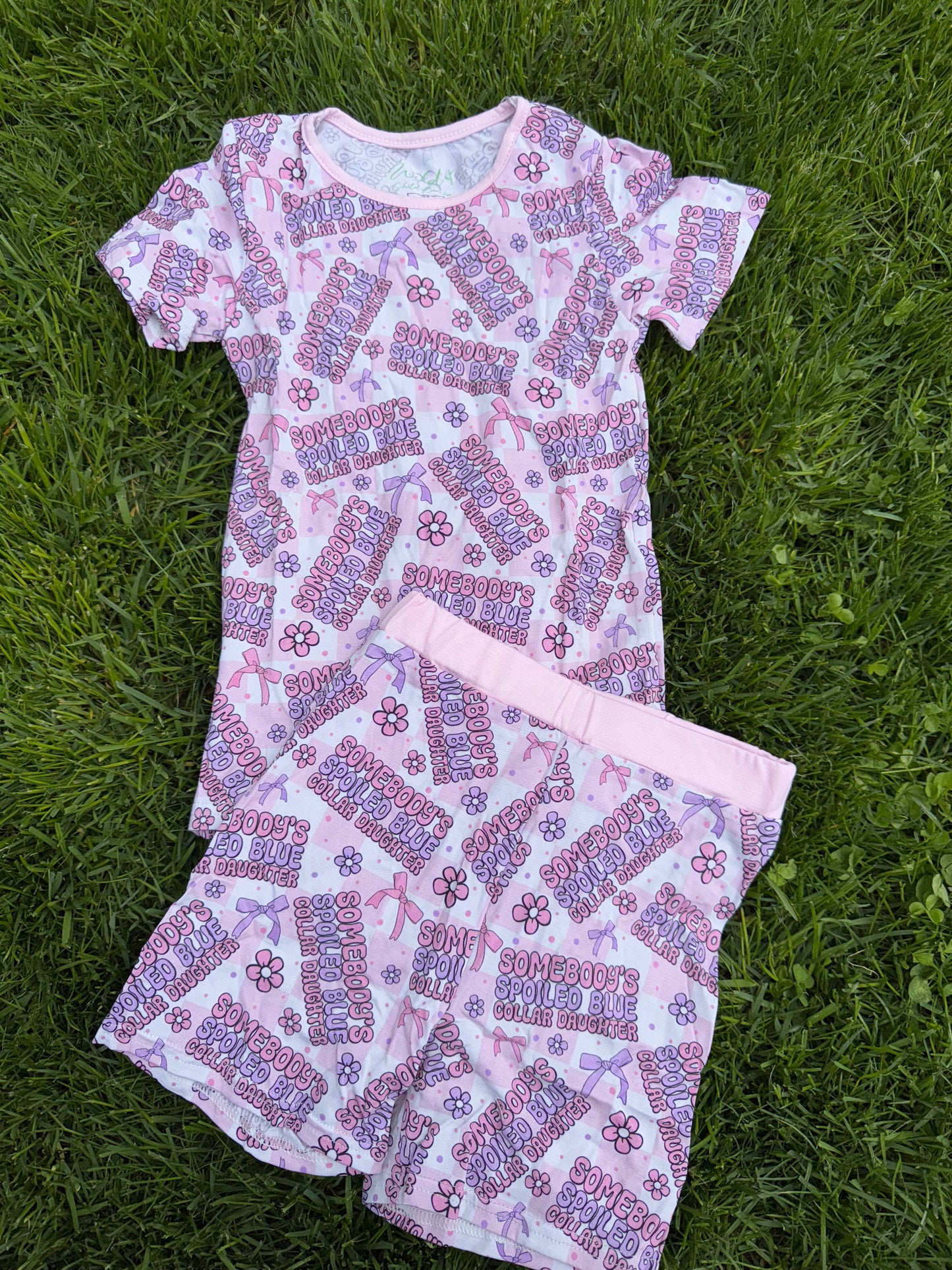 Blue Collar daughter 2 piece short set