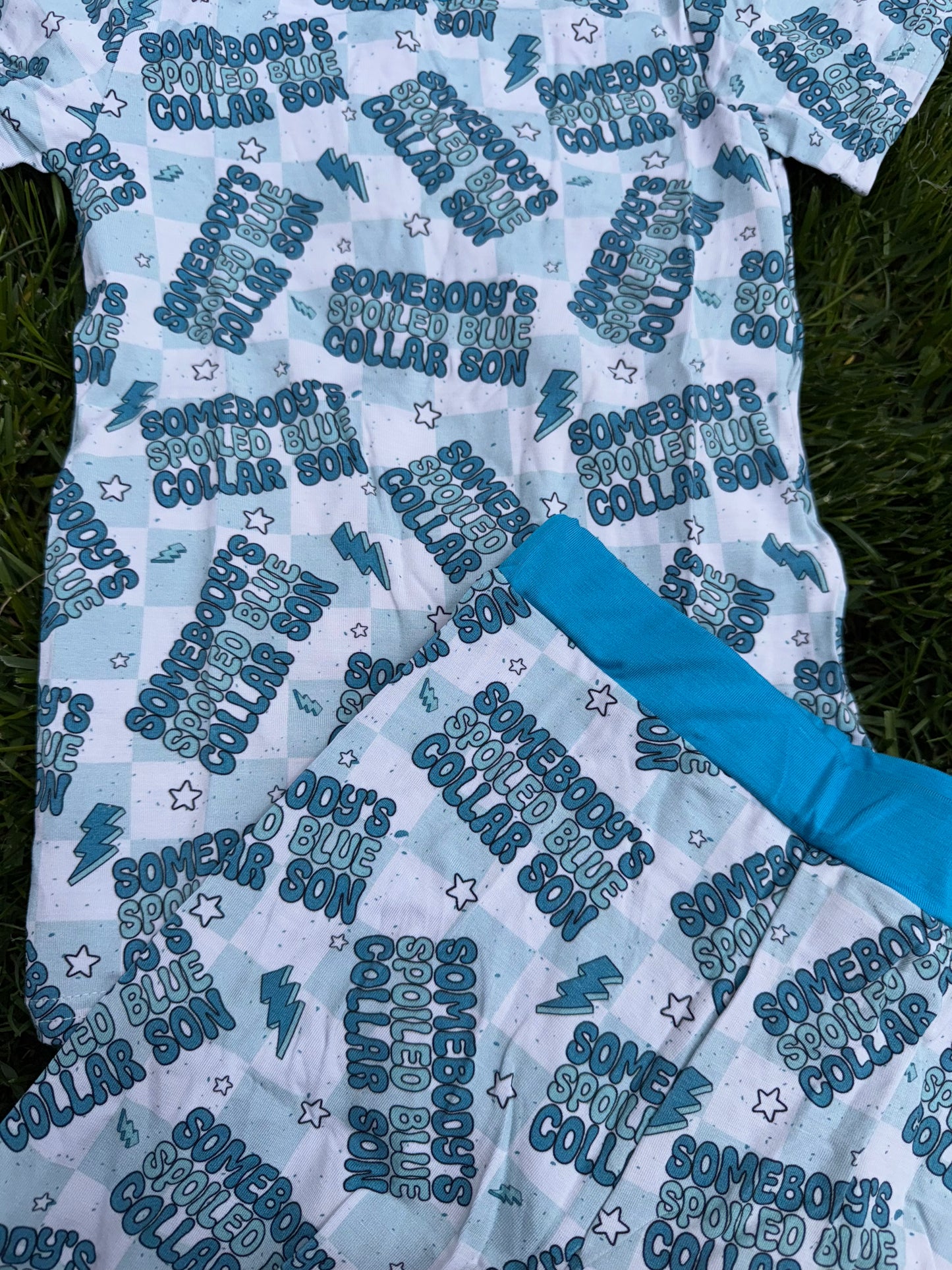 Blue Collar Son 2 piece short set