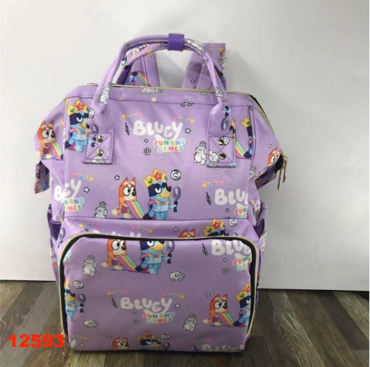 Blue dog purple bag