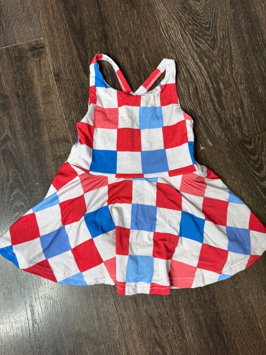Red white blue romper dress