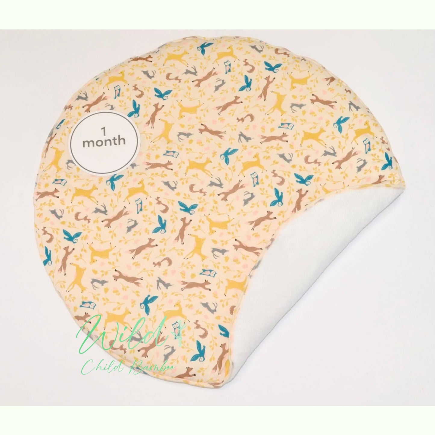 Bamboo playmat and monthly sign card set (woodland print)